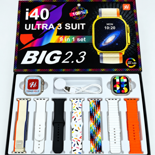 i40 Ultra 3 Suit 9-in-1 Smartwatch Set