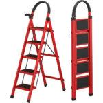 5 Step Steel folding ladder