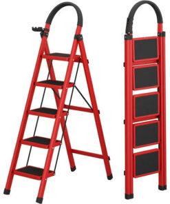 5 Step Steel folding ladder